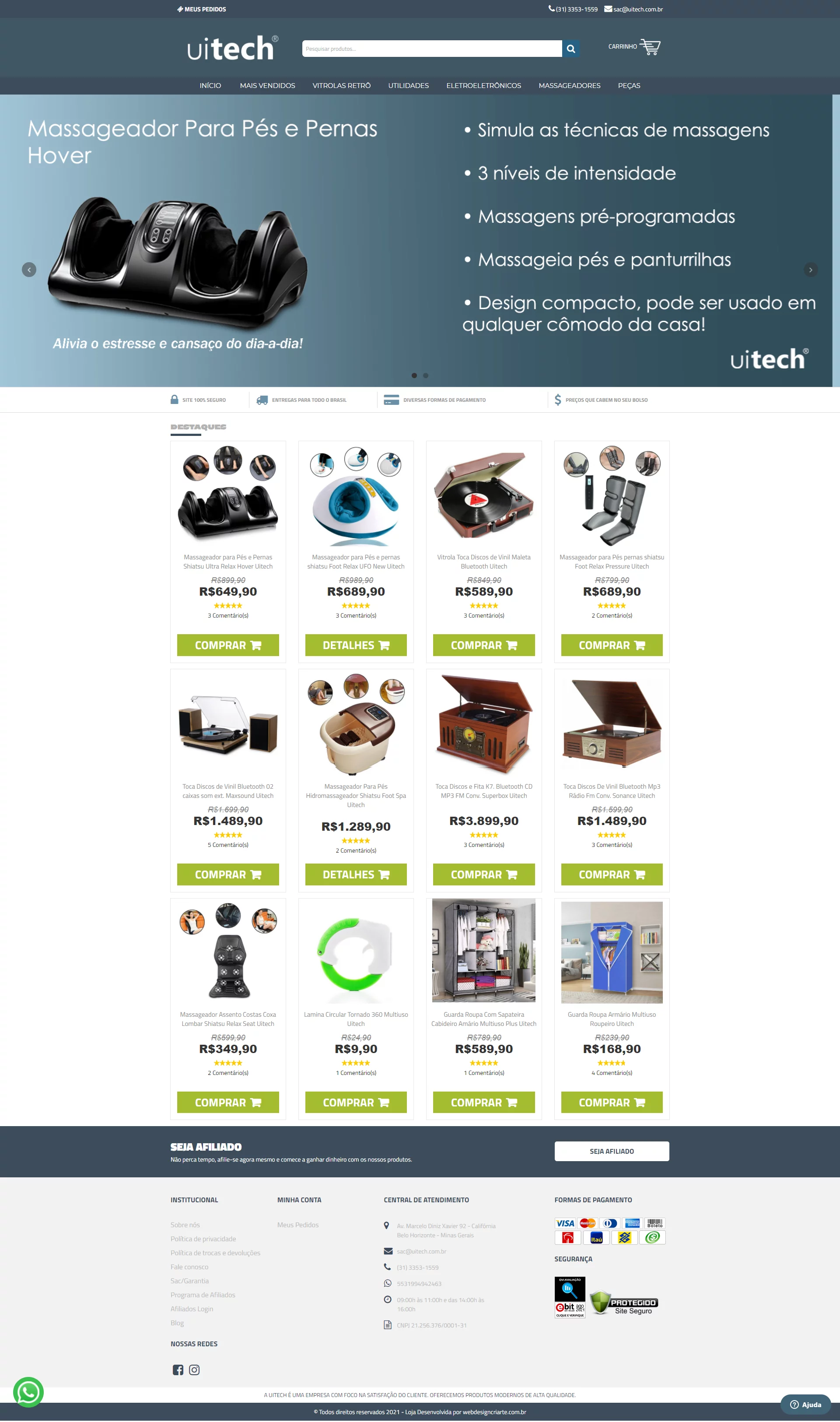 Criação de loja virtual para empresa Uitech